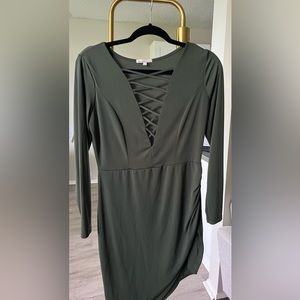 Olive green Charlotte Russe midi dress large